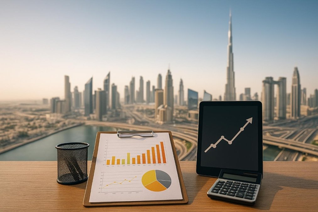 Real estate lead generation system in Dubai with luxury property background